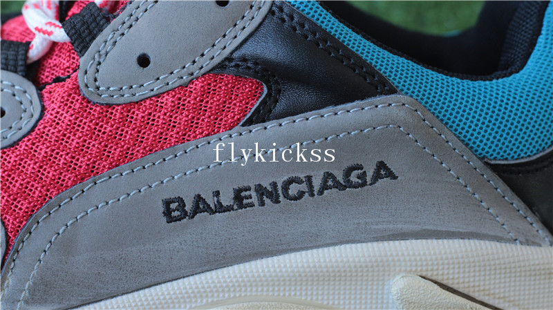 Balenciaga 2017 Fall Winter Washed Old Show Triple-S Grey Red Blue